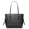 MICHAEL KORS Voyager Damen Schwarz Crossgrain Leder Tote Bag 31x28x15 cm