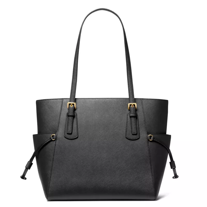 MICHAEL KORS Voyager Damen Schwarz Crossgrain Leder Tote Bag 31x28x15 cm