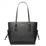 MICHAEL KORS Voyager Damen Schwarz Crossgrain Leder Tote Bag 31x28x15 cm