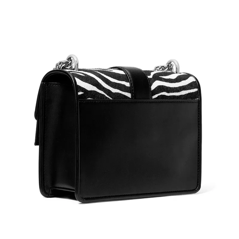 Michael Kors Damen-Crossbody-Tasche 35S5SGRC1HBLA - Schwarzes Saffiano-Leder mit Goldbeschlägen (20x16x6 cm)