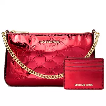 MICHAEL KORS Damen Taschen-Set 35F5GGZD6OCHE - Signature Coated Canvas Crossbody-Tasche mit passender Pochette (24x15x8 cm)
