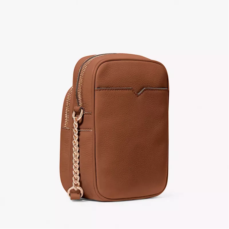 Michael Kors Damen Greenwich Small Schultertasche in Luggage Saffiano Leder
