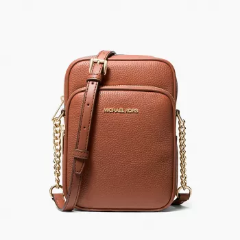 Michael Kors Damen Greenwich Small Schultertasche in Luggage Saffiano Leder