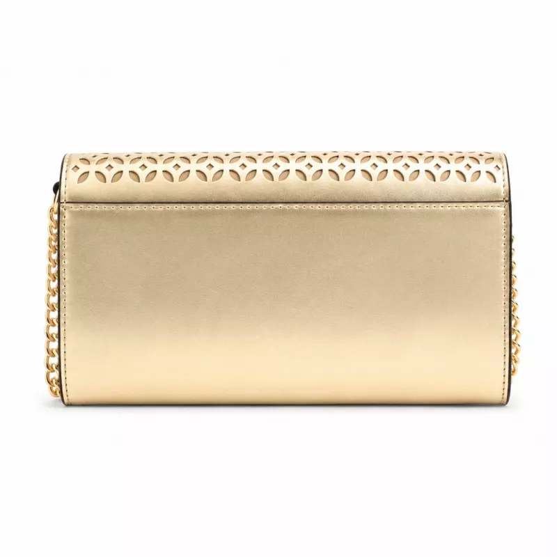 Michael Kors Damen Jet Set Charm Umhängetasche, Signature Logo Canvas, Gold-Tone Hardware