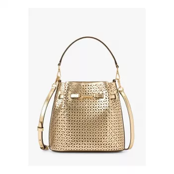 MICHAEL KORS Damen Jet Set Travel Umhängetasche 35S6G2ZC1KPAL - Signature Canvas, Gold-Tone Hardware