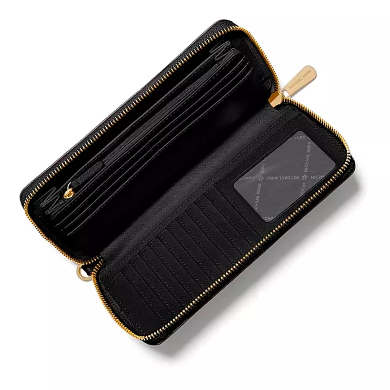 Michael Kors Damen Jet Set Travel Saffiano Leder Wristlet, Schwarz