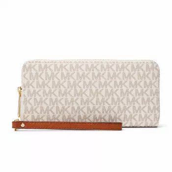 Michael Kors Damen Jet Set Travel Trifold Geldbörse aus Signature Coated Canvas, Gold-Tone Hardware - 35F8GTVT3BVNL