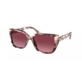 Michael Kors Damen-Sonnenbrille MK2199-39468H Dunkelschildpatt-Acetatrahmen Braune Verlaufsgläser 55mm