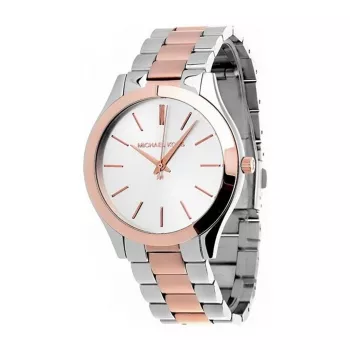 Michael Kors MK3204B Damen Quarzuhr, 34 mm, Silber/Weißes Zifferblatt