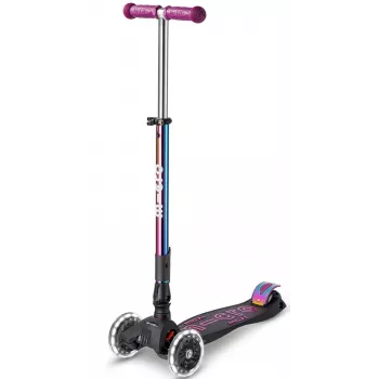 Micro Maxi Deluxe Foldable LED Neochrome 3-Rad Kinderroller, Lila