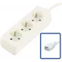 MicroConnect 3-fach Französische Typ E Steckdosenleiste mit Schalter, Überlastschutz & Kindersicherung, 1,5m Kabel, Weiß (MC-PS030150FRUPSW)