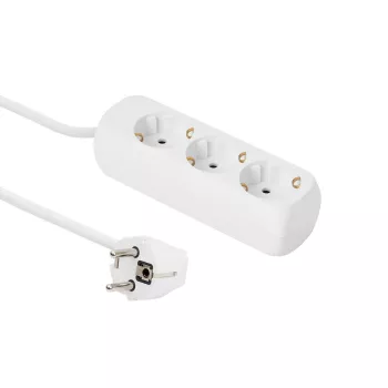 MICROCONNECT 3-fach Schuko-Steckdose 1,5 m Weiß