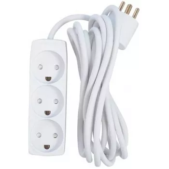 Microconnect GRU033WDK Verlängerungskabel 3m – 3 Schuko-Steckdosen, 16A, 3680W, Innenbereich, Weiß