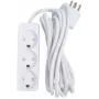 Microconnect GRU033WDK Verlängerungskabel 3m – 3 Schuko-Steckdosen, 16A, 3680W, Innenbereich, Weiß