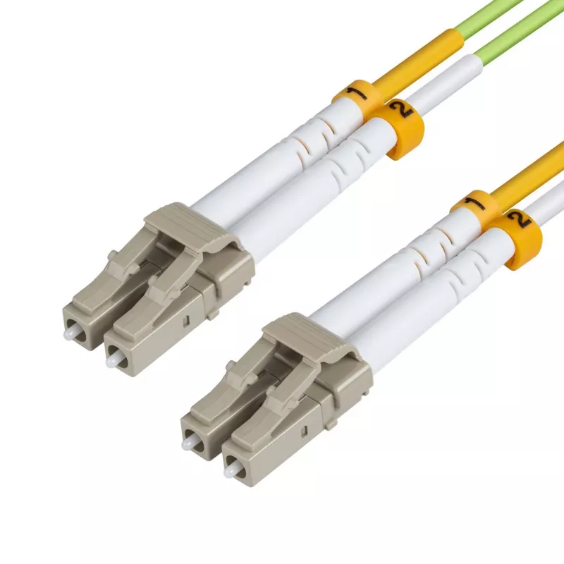 MICROCONNECT LC/UPC auf LC/UPC OM5 Duplex Glasfaser-Patchkabel 100m – Limettengrün LSZH