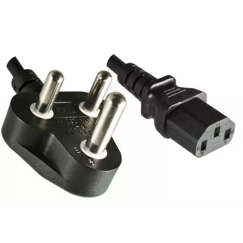 MICROCONNECT Netzkabel Südafrika Typ M auf IEC C13, 1,8 m, Schwarz