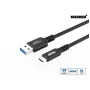 MICROCONNECT Premium USB-C auf USB-A Kabel (1m, Nylon geflochten, 5 Gbit/s, Schwarz)