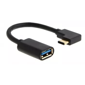MICROCONNECT USB-C Winkelstecker auf USB 3.0 Typ-A Kabel, 0,5 m, Schwarz