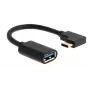 MICROCONNECT USB-C Winkelstecker auf USB 3.0 Typ-A Kabel, 0,5 m, Schwarz