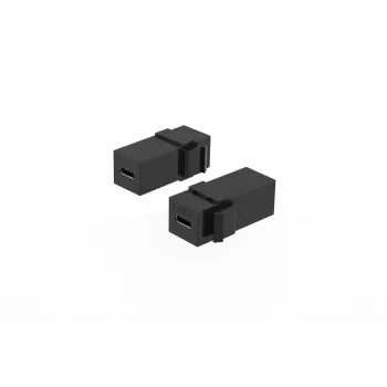 MICROCONNECT USB-C Buchse auf Buchse Keystone-Adapter, USB 3.2 Gen 2, 10Gbps, 100W PD, DisplayPort Alt Mode, Schwarz