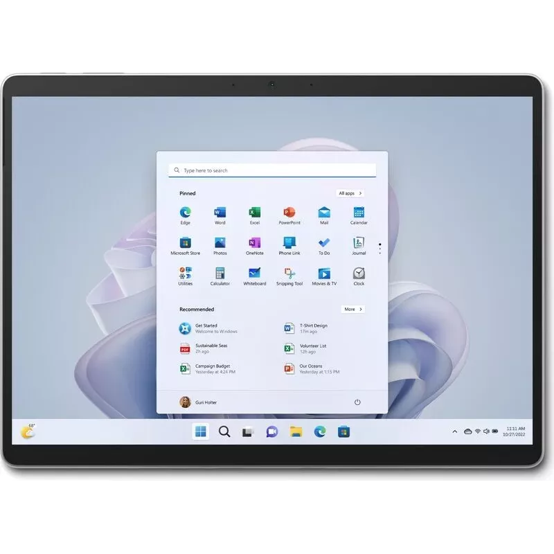 Microsoft Surface Pro 9 13 inch 2-in-1 abnehmbares Tablet, Intel Core i5-1235U, 8GB RAM, 256GB SSD, Platin