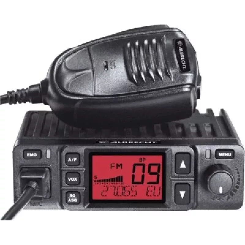 Midland Albrecht AE 6290 Mobiles CB-Funkgerät mit Repeater, VOX, 40 Kanälen AM/FM, 12/24V, Schwarz 12629