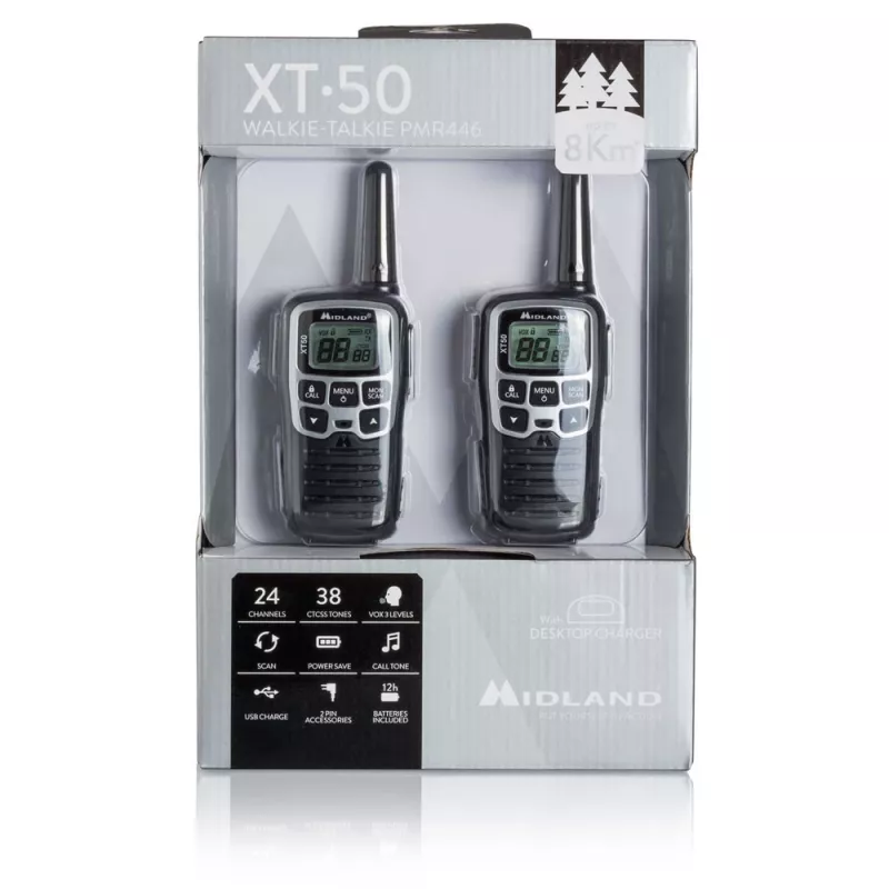 Midland XT50 2x PMR446 Handfunkgerät Grau