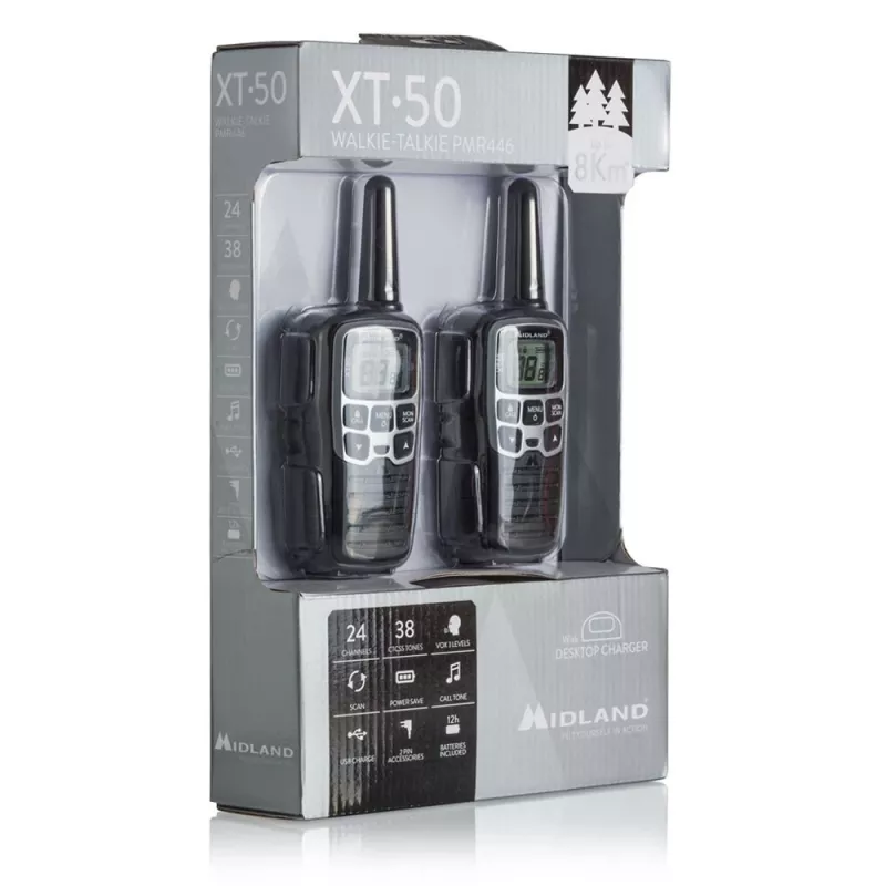 Midland XT50 2x PMR446 Handfunkgerät Grau