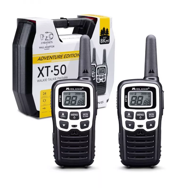 Midland XT50 Adventure Zwei-Wege-Funkgerät 24 Kanäle 446.00625 - 446.09375 MHz Schwarz, Grau