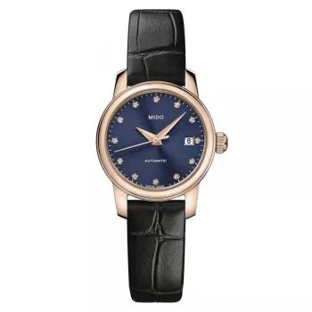 MIDO Baroncelli Lady Day of the Dead Limited Edition Automatikuhr 25mm blaues Zifferblatt Roségold PVD