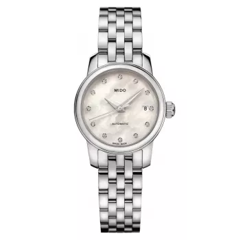MIDO Memento Mori Limited Edition Damen Automatikuhr 25mm Edelstahl Weißes Perlmuttzifferblatt