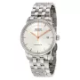 MIDO Herren Baroncelli III Automatikuhr 38mm Silbernes Zifferblatt Braunes Lederarmband M86004101