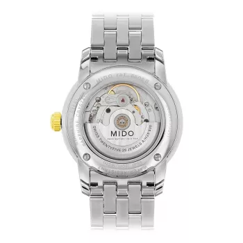 MIDO Herrenuhr M86009261 Baroncelli III 38mm Automatik Silbernes Zifferblatt Schwarzes Leder