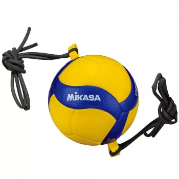 Mikasa V300W-AT-TR Trainingsvolleyball mit elastischen Bändern, Größe 5, Gelb/Blau