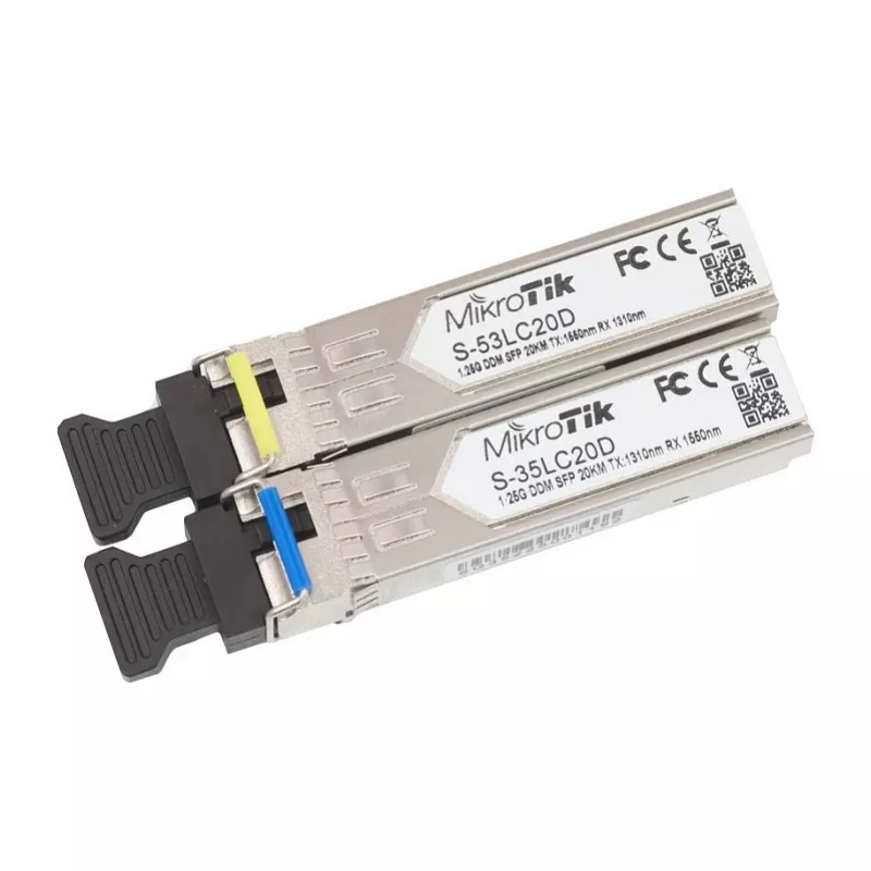 MikroTik S-35LC20D BiDi SFP-Modul, 1,25G Single-Mode LC Simplex, 20km, 1310nm/1550nm, DDM