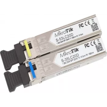 MikroTik S-35LC20D BiDi SFP-Modul, 1,25G Single-Mode LC Simplex, 20km, 1310nm/1550nm, DDM