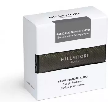 MILLEFIORI Icon Auto-Duftspender - Sandalo & Bergamotto (Lüftungsclip, nachfüllbar, 1 Stk.)