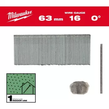 Milwaukee 16 Gauge 63 mm 0° Brad Nails für M18 FN16GS (2500er Pack)