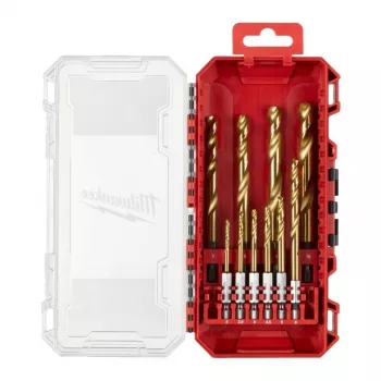 Milwaukee Metallbohrer-Set HSS-G TiN, 10-teilig, 3-10 mm, 1/4 Zoll Sechskantschaft, Kreuzanschliff, 135°
