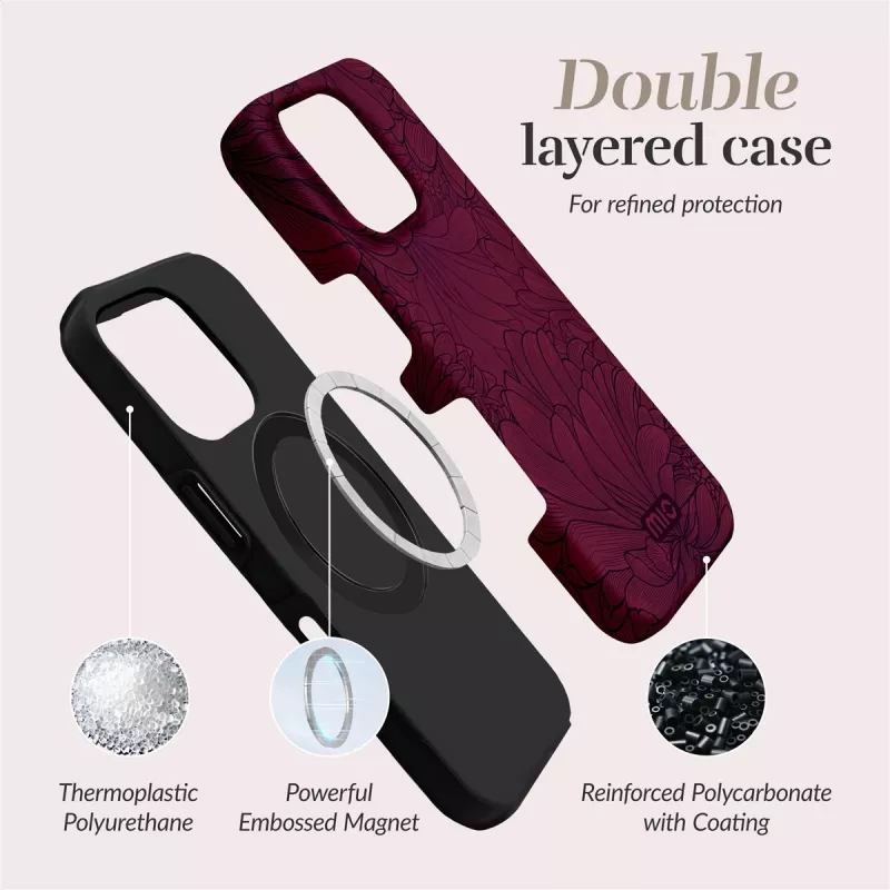 MIO Berry Blooms MagSafe Case kompatibel mit iPhone 16 Plus