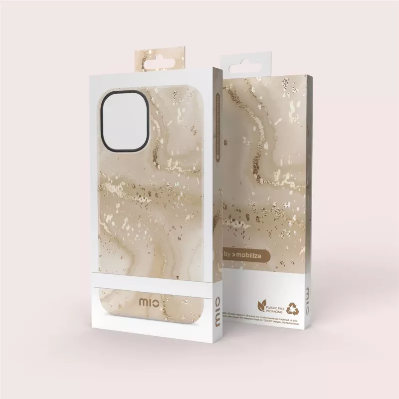 MIO Gold Marble Magsafe Kompatible Hülle für iPhone 16 Pro Max