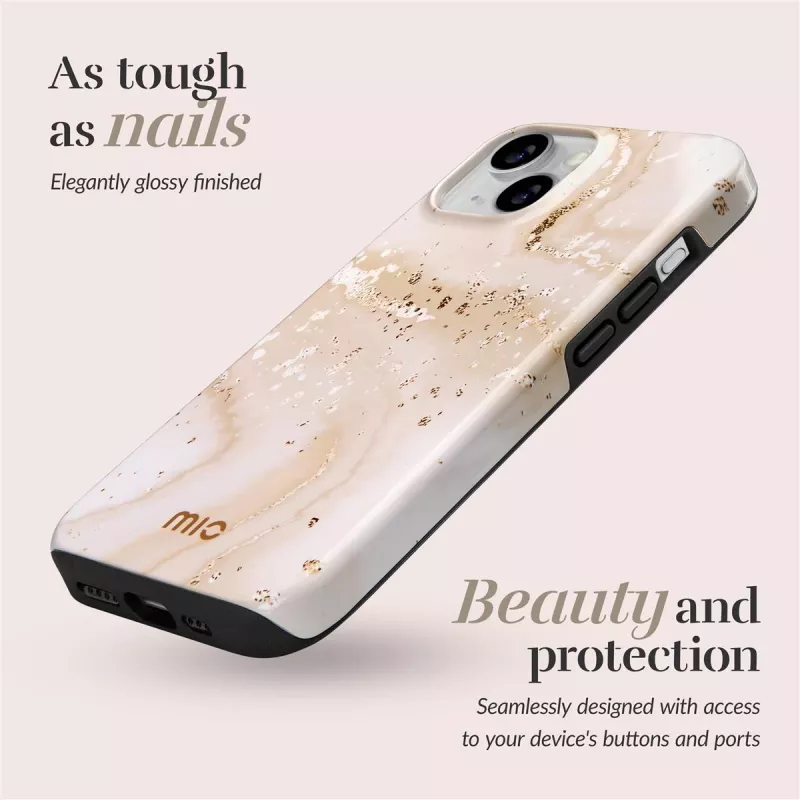 MIO Gold Marble Magsafe Kompatibel für iPhone 15 Pro