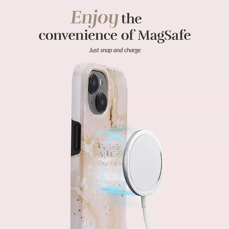 MIO Gold Marble Magsafe Kompatibel für iPhone 15 Pro