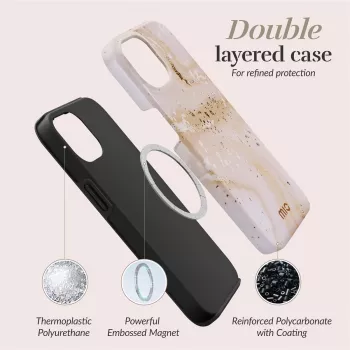 MIO Gold Marble Magsafe Kompatibel für iPhone 15 Pro
