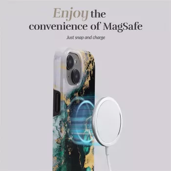 MIO Green Marble Magsafe-kompatible Hülle für iPhone 16 Plus