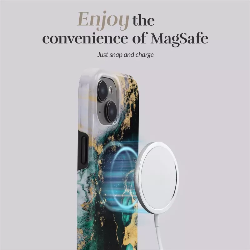 MIO Green Marble Magsafe-kompatible Hülle für iPhone 16 Plus