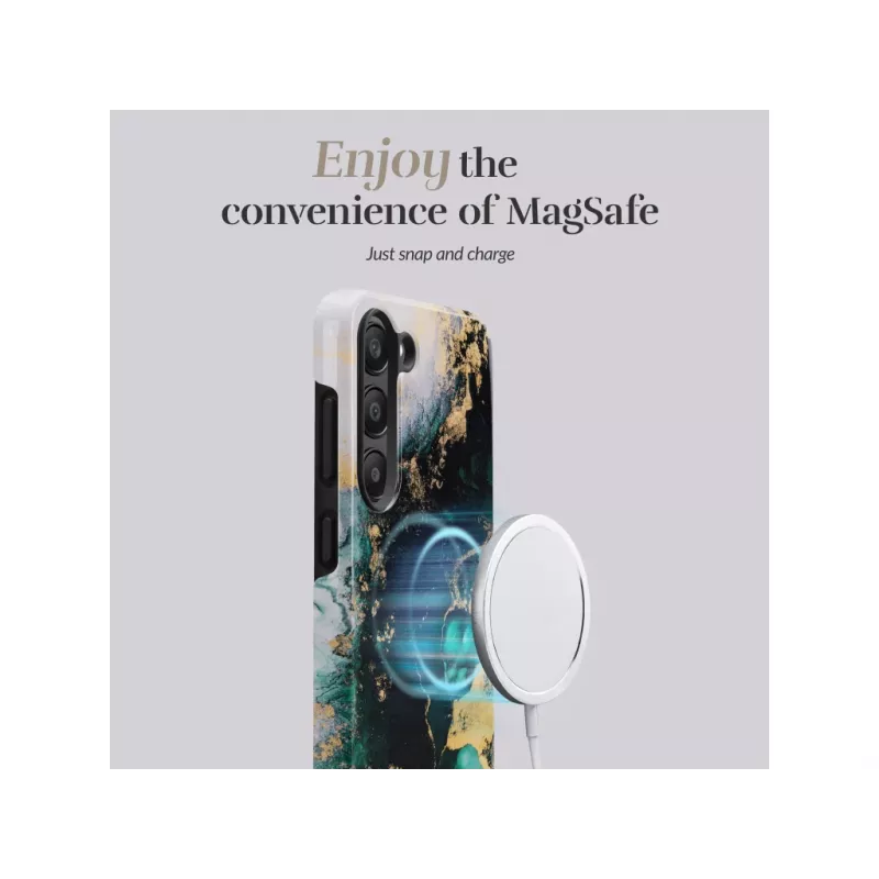 MIO Green Marble Magsafe Kompatible Hülle für Samsung S25 5G