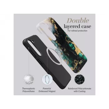 MIO Green Marble Magsafe-kompatible Hülle für Samsung S25 Plus 5G