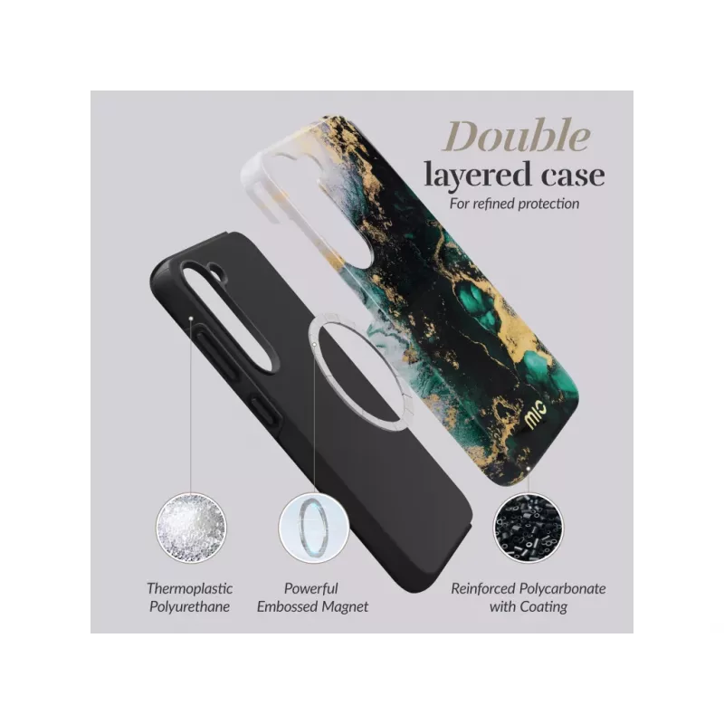 MIO Green Marble Magsafe-kompatible Hülle für Samsung S25 Plus 5G