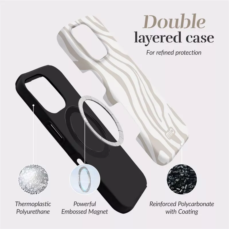 MIO Sandy Zebra Magsafe Case Kompatibel für iPhone 16 Plus